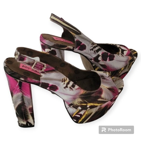 Betsey Johnson Mystifyy Mulit Color Platform  Heel Size 10 - Picture 2 of 5